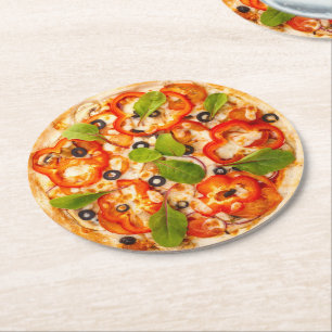 Posavasos Redondo De Papel Montura De Papel Redondo Pizza