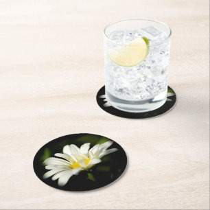Posavasos Redondo De Papel Montura redonda de la margarita de Oxeye