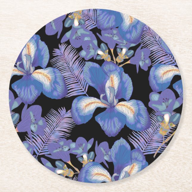 Posavasos Redondo De Papel moody iris (Anverso)