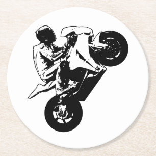 Posavasos Redondo De Papel Motocicleta