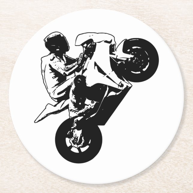 Posavasos Redondo De Papel Motocicleta (Anverso)