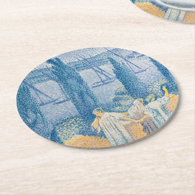 POSAVASOS REDONDO DE PAPEL MUJERES EN LA PINTURA DE PROMENTOS (En perspectiva)