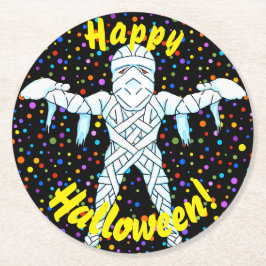 Posavasos Redondo De Papel Mummy Halloween Coasters