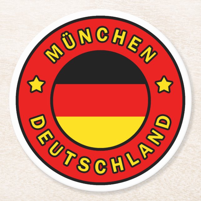 Posavasos Redondo De Papel München Deutschland (Anverso)