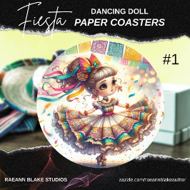 Posavasos Redondo De Papel Muñeca Bailarina de Fiesta (#1) Juegos de Posavaso
