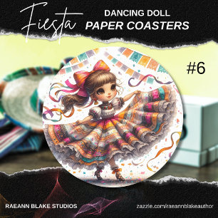 Posavasos Redondo De Papel Muñeca Bailarina de Fiesta (#6) Juegos de Posavaso