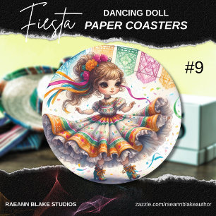 Posavasos Redondo De Papel Muñeca Bailarina de Fiesta (#9) Juegos de Posavaso