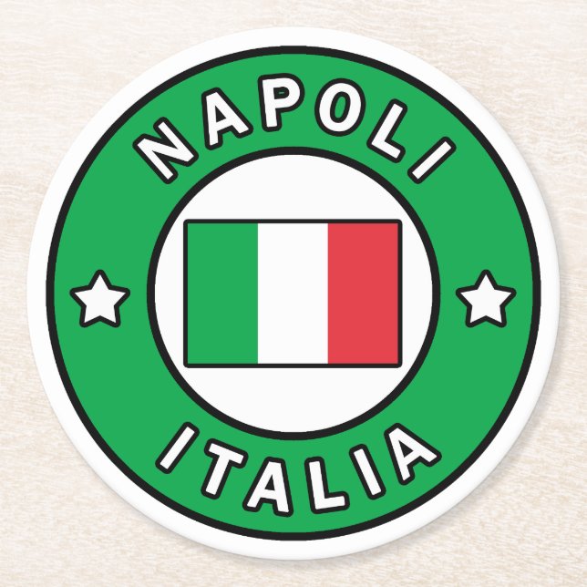 Posavasos Redondo De Papel Napoli Italia (Anverso)