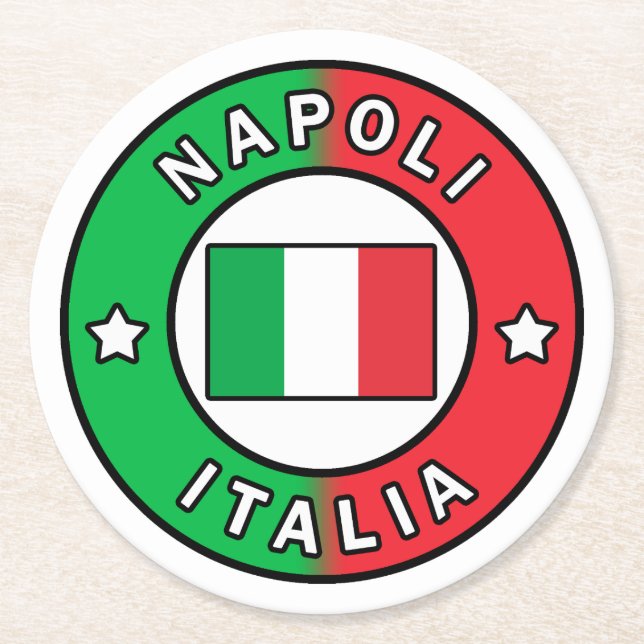 Posavasos Redondo De Papel Napoli Italia (Anverso)