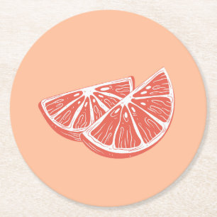 Posavasos Redondo De Papel Naranja