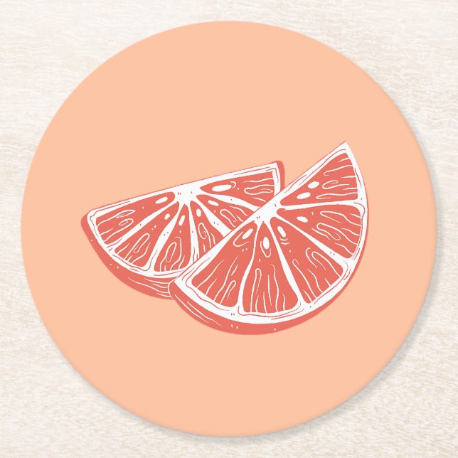 Posavasos Redondo De Papel Naranja (Anverso)