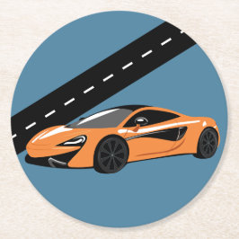 Posavasos Redondo De Papel Naranja