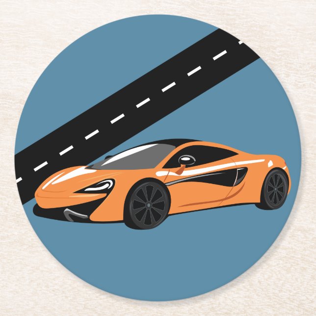 Posavasos Redondo De Papel Naranja (Anverso)