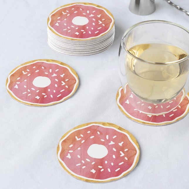 Posavasos Redondo De Papel Naranja de coral Donut Coasters (Subido por el creador)