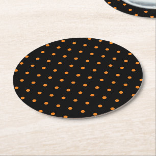 Posavasos Redondo De Papel Naranja de Halloween: polka negra no es un lindo f