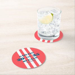 Posavasos Redondo De Papel Nautical Party Paper Coaster