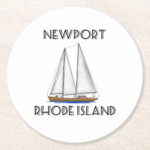 Posavasos Redondo De Papel Navegación de Newport Rhode Island