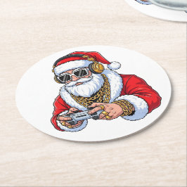 Posavasos Redondo De Papel Navidad