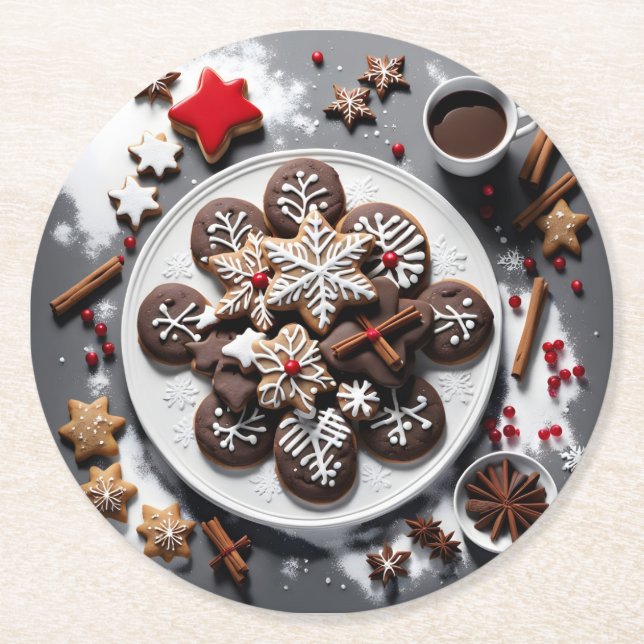 Posavasos Redondo De Papel navidad 1 - 001 (Anverso)