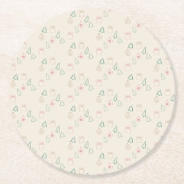 Posavasos Redondo De Papel Navidad Chic
