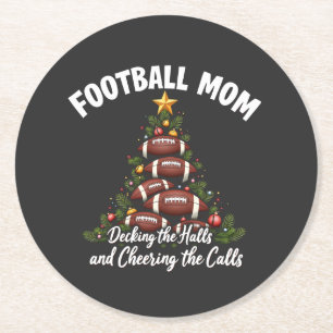 Posavasos Redondo De Papel Navidades De Fútbol: Mamá Decorando Los Salones