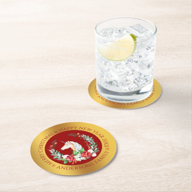 Posavasos Redondo De Papel Navidades de la montaña de papel redondo del borde (In situ)