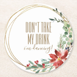 Posavasos Redondo De Papel Navidades Fiesta no me tomes el trago