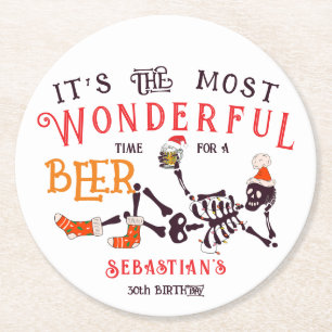 Posavasos Redondo De Papel Navidades Julio Skeleton Summer Ween Cumpleaños