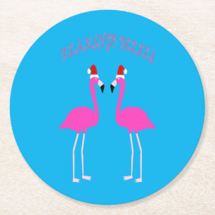 Posavasos Redondo De Papel Navidades Lesbianas Flamingos Flamingo Belles