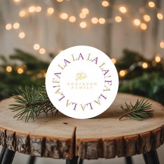 Posavasos Redondo De Papel Navidades Magenta Gold Fa La ID1009 (Subido por el creador)