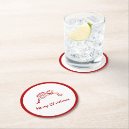 Posavasos Redondo De Papel Navidades modernos de Red Knot