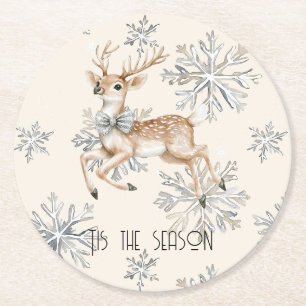 Posavasos Redondo De Papel Navidades rusos de moda crean copos de nieve de ve