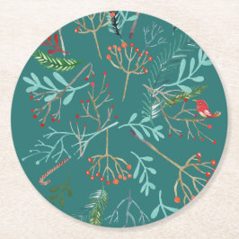 Posavasos Redondo De Papel Navidades Rústicos Naturales