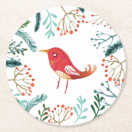 Posavasos Redondo De Papel Navidades Rústicos Naturales