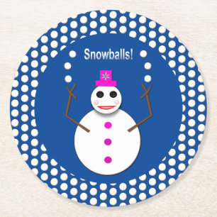 Posavasos Redondo De Papel Navidades Snowlady Juggys Nieves Graciosa