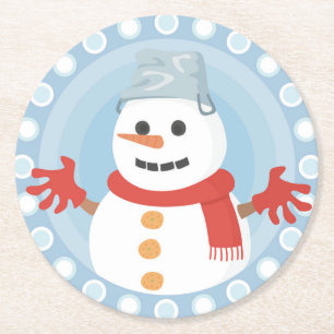POSAVASOS REDONDO DE PAPEL NAVIDADES WINTER SNOWMAN