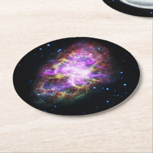 Posavasos Redondo De Papel Nebulosa de cangrejo Supernova Compuesto de hubble