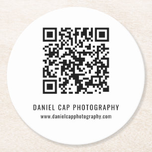 Posavasos Redondo De Papel Negocio de Código QR Personalizado
