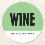 Posavasos Redondo De Papel Negrita moderna, bar de vinos/bodega<br><div class="desc">Moderno y audaz,  Wine Bar/Winery Paper Coasters de la tienda de tarjetas de visita.</div>