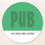 Posavasos Redondo De Papel Negrita moderna, Pub/Cervecería<br><div class="desc">Moderno audaz,  Pub/Brewery Paper Coasters por la tienda de tarjetas de visita.</div>