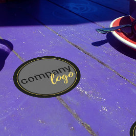 POSAVASOS REDONDO DE PAPEL NEGRO PROMOCIONAL DE LOGOTIPO DE EMPRESA MÍNIMA