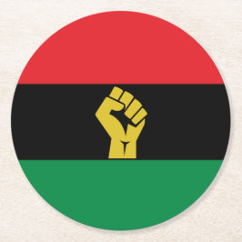 Posavasos Redondo De Papel Negro Rojo + Monstruo Verde