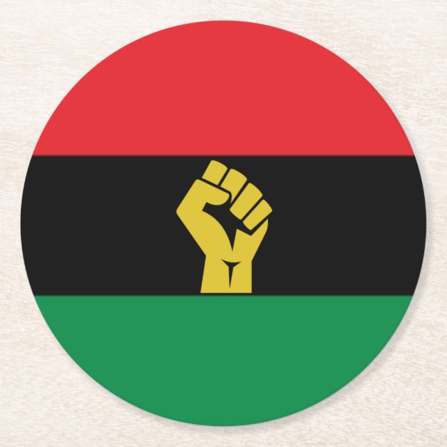 Posavasos Redondo De Papel Negro Rojo + Monstruo Verde (Anverso)