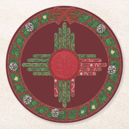 Posavasos Redondo De Papel New Mexico Holiday 