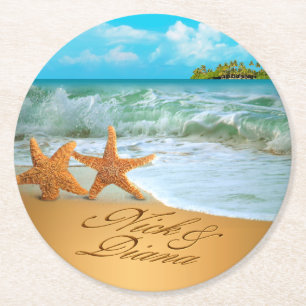 Posavasos Redondo De Papel Nick Starfish Couple PIDE SUS NOMBRES EN ARENA