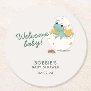 Posavasos Redondo De Papel Niño pequeño en un Fiesta de bienvenida de Baby Sh