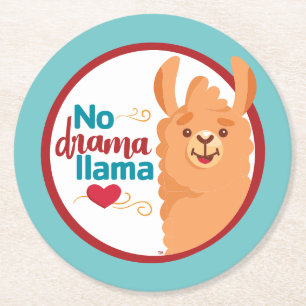 Posavasos Redondo De Papel No hay una llama dramática (cálida) Verde azulada
