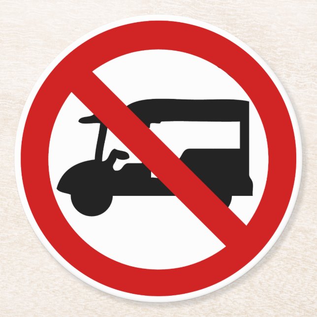 Posavasos Redondo De Papel NO TAXI ⚠ Tk-Tuk ⚠ (Anverso)