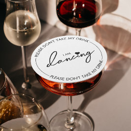 Posavasos Redondo De Papel No tomes mi bebida estoy bailando Minimalista Mode