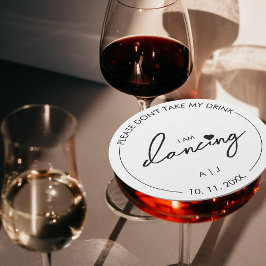 Posavasos Redondo De Papel No tomes mi bebida estoy bailando Modern Elegant